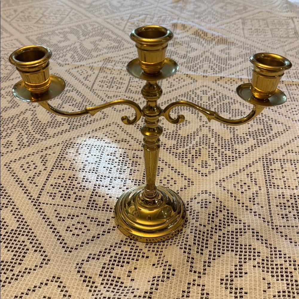 Vintage Brass Candelabra. 9”x8”
